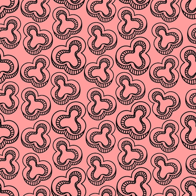 Seamless vegetable pattern of cut sweet peppers in doodle style on a pink background