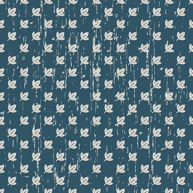 Vector seamless vintage worn out leaf pattern  .