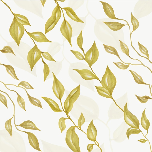 Seamless watercolor pattern with branches watercolor vector illustration