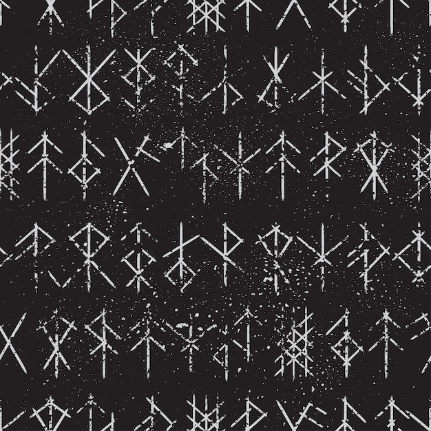 Seamless white bind runes background