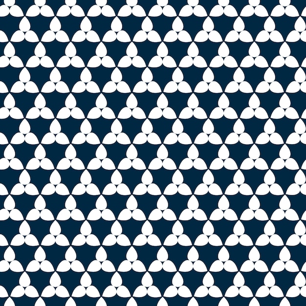 Seamless white geometric pattern on dark blue background