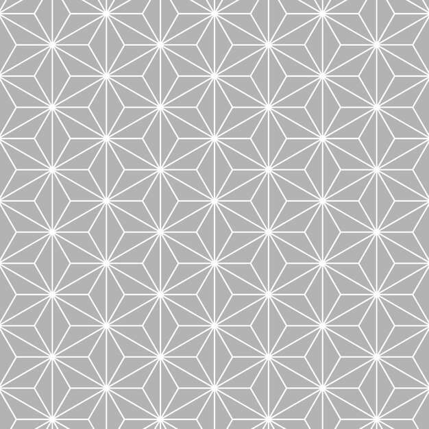 Vector seamless white and gray asanoha pattern for bedclothes tablecloth oilcloth or other textile design