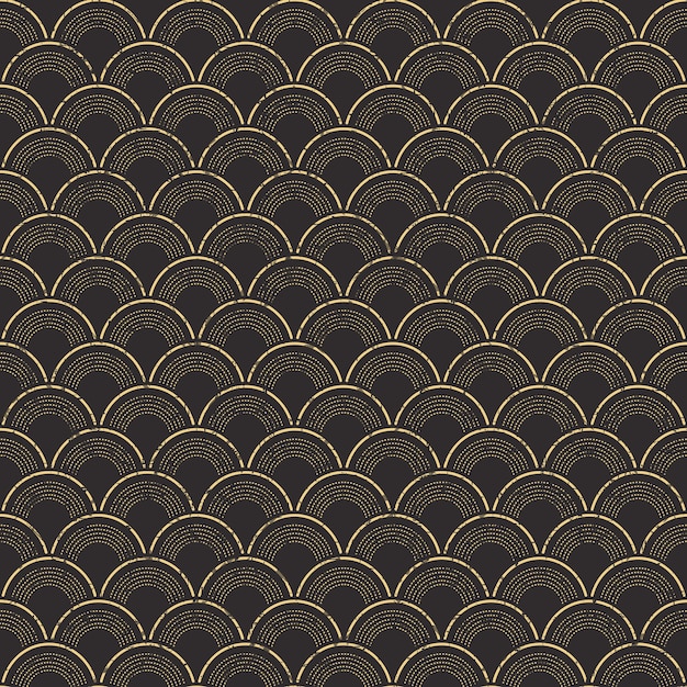 Seamless worn out vintage fish scale pattern  