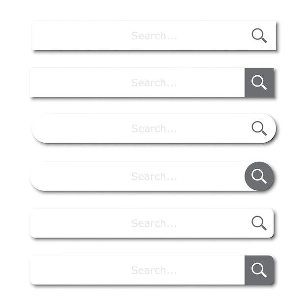 Search bar element set or search boxes with shadow