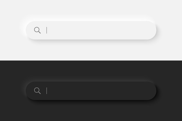 Search bar. Neumorphism design. 3d rendering.