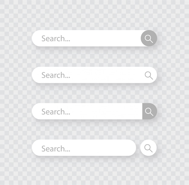 Search bar, set of search boxes with shadow