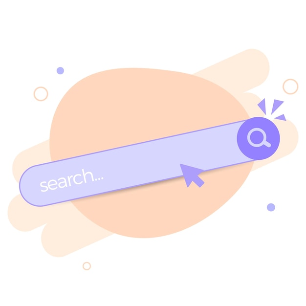 Search bar template for website Navigation search for browser Arrow cursor Creative concept design in cartoon style Vector illustration