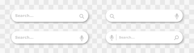 Search bar on transparent background Search bar for user interface design and website