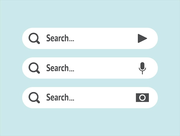 Search bar vector design element Set of search bar boxes UI interface template isolated on white
