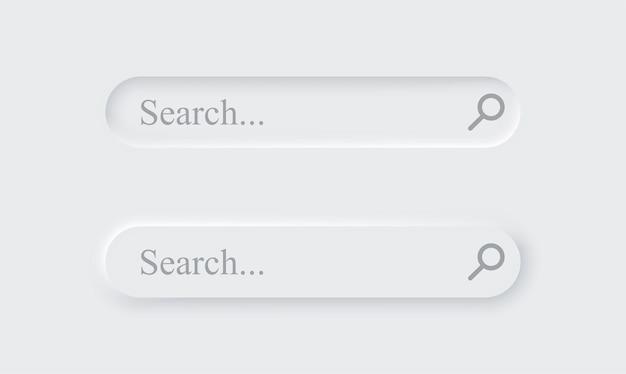 Search bar. Vector set searched navigator. Neumorphism design. Vector illustration EPS10