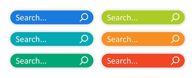 Search bar vector set. Website navigation button symbol illustration.