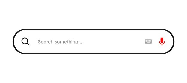 Vector search bar with suggestions for ui ux design and web site search address and navigation bar icon