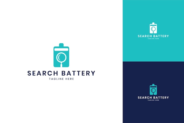 Search battery negative space logo design