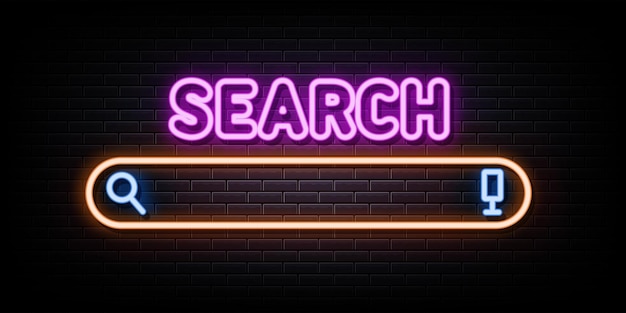 search browser window neon sign neon symbol