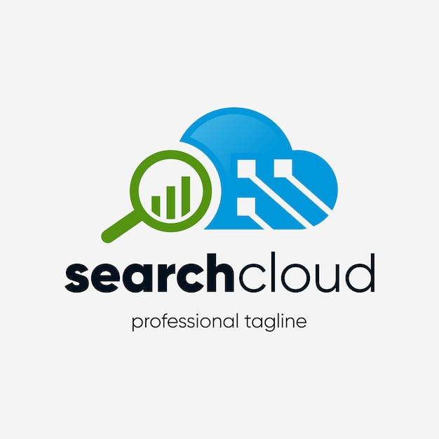 Search Cloud Tech Logo Design Template