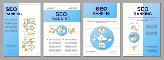 Search engine optimization ranking blue brochure template