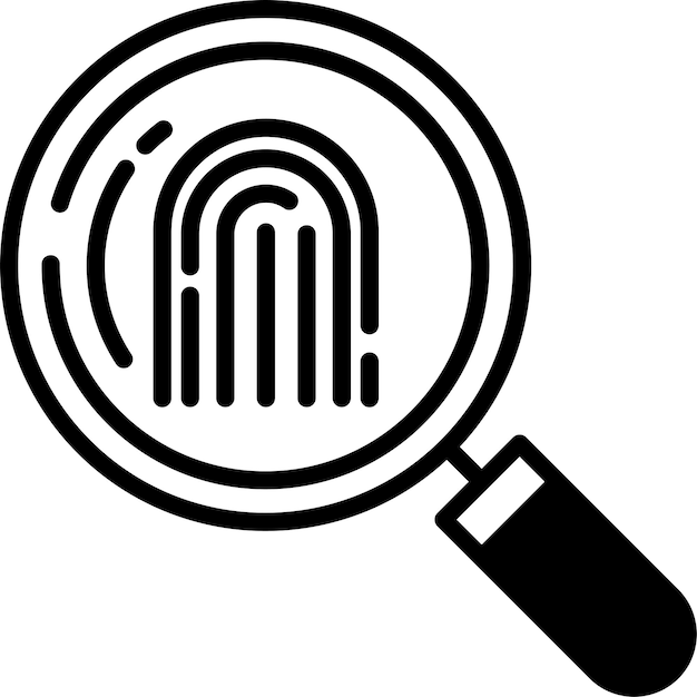 Vector search fingerprint glyph and line vector illustration