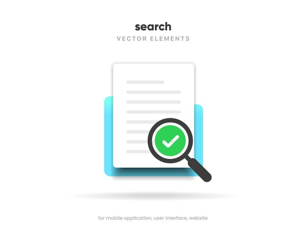 Vector search folder with suggestions for ui ux design and web site search address and navigation bar icon