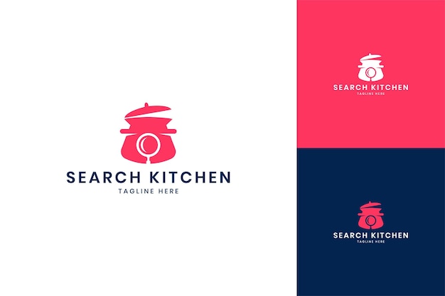 Search kitchen negative space logo design