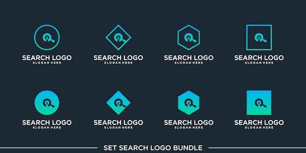 search logo bundle vector icon concept universal symbol Premium