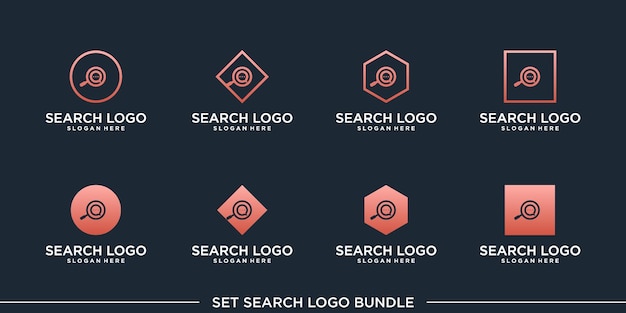 search logo bundle vector icon concept universal symbol Premium