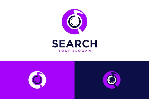 search logo design with magnifying glass and music