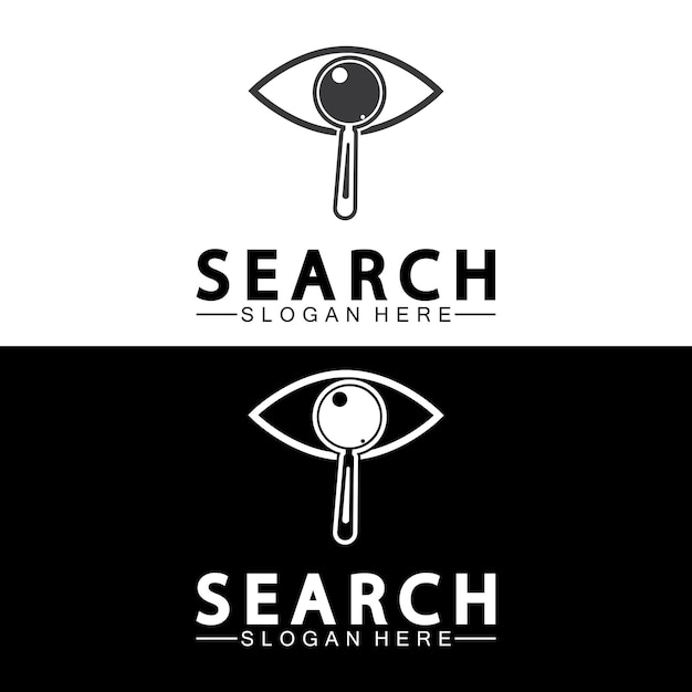 Search Logo With Magnifying Glass And Eye Symbol icon vector