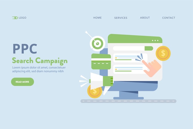 Search marketing  PPC concept vector