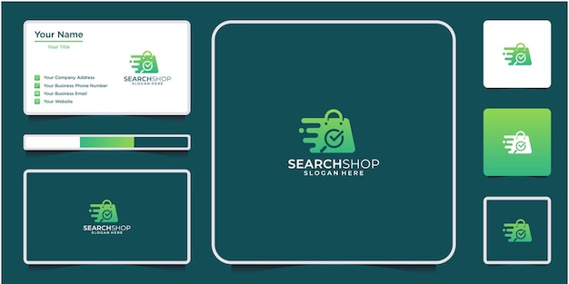 Search shop logo design template