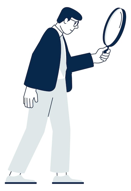 Searching person icon Man holding magnify glass