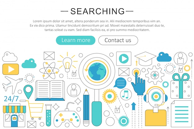 Searching, search flat line concept
