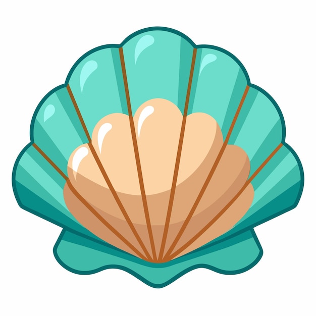 Seashell clipart cartoon style vector illustration