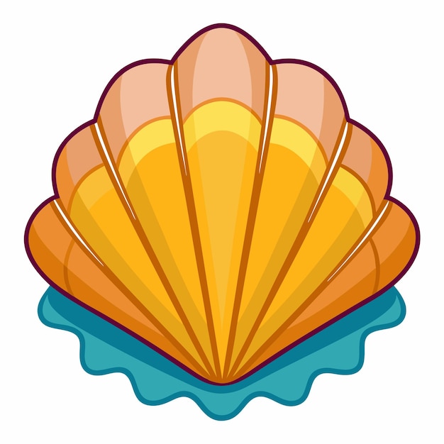 Vector seashell clipart cartoon style vector illustration