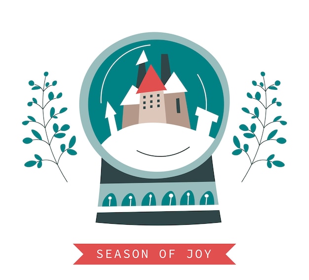 Season of joy, xmas and new year greeting card