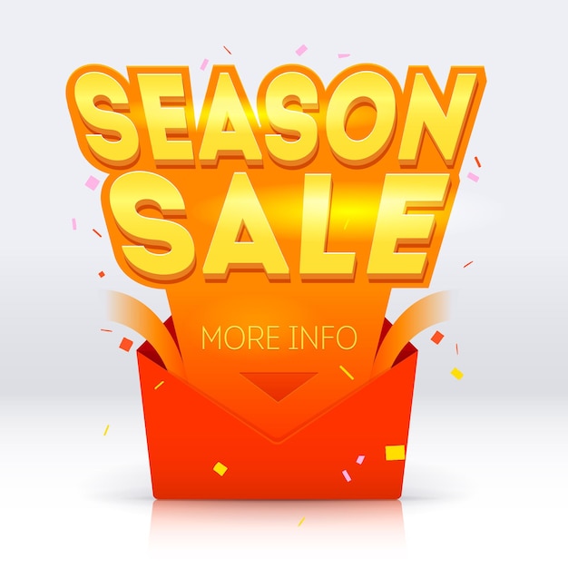 Season sale poster illustration. Sale Flyer design. Sale banner discount Background. Vector illustration