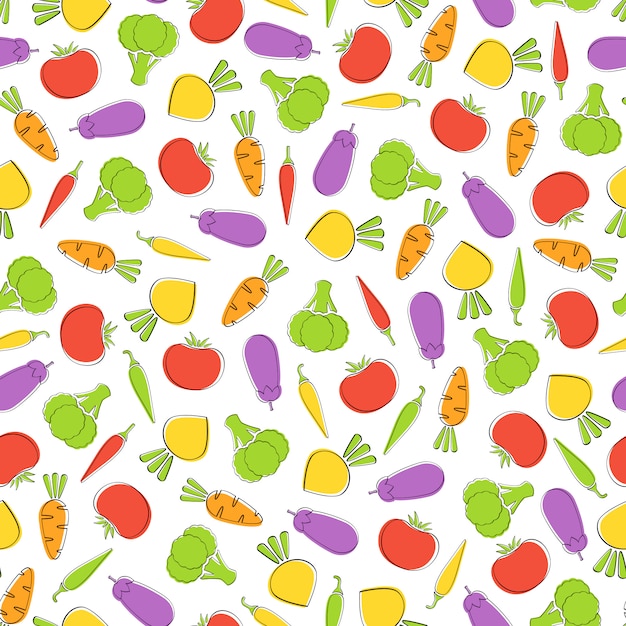 Season vegetable seamless pattern