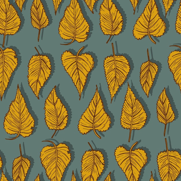 Seasonal autumn fallen yellowed leaves vector seamless pattern for fabrics prints packaging and cards