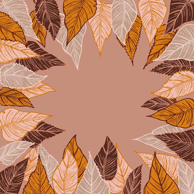 Seasonal autumn vector design for cards posters or flyers with fallen yellowed leaves