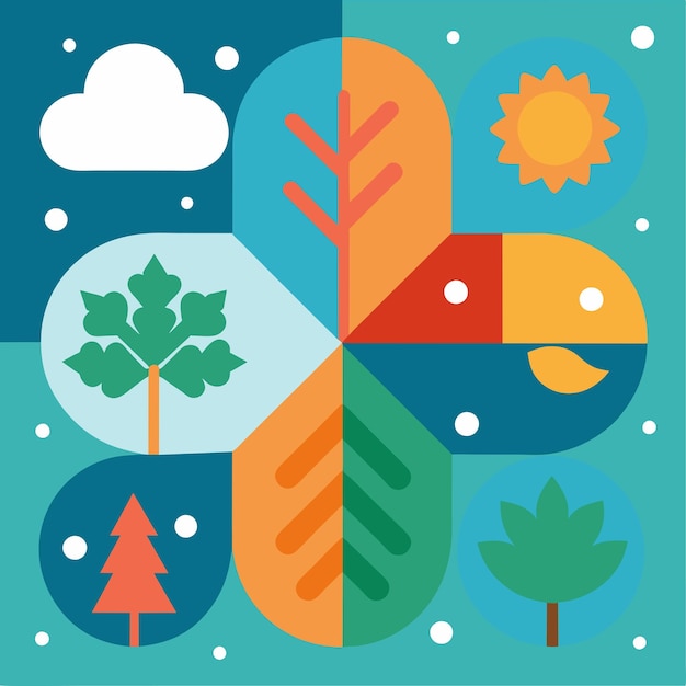 Seasonal Pattern Vector Illustration