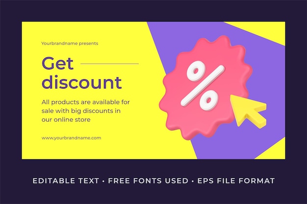 Seasonal sale discount horizontal banner template