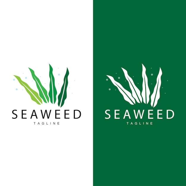 Seaweed Logo Design Underwater Plant Design Illustrations Cosmetics and Food Ingredient