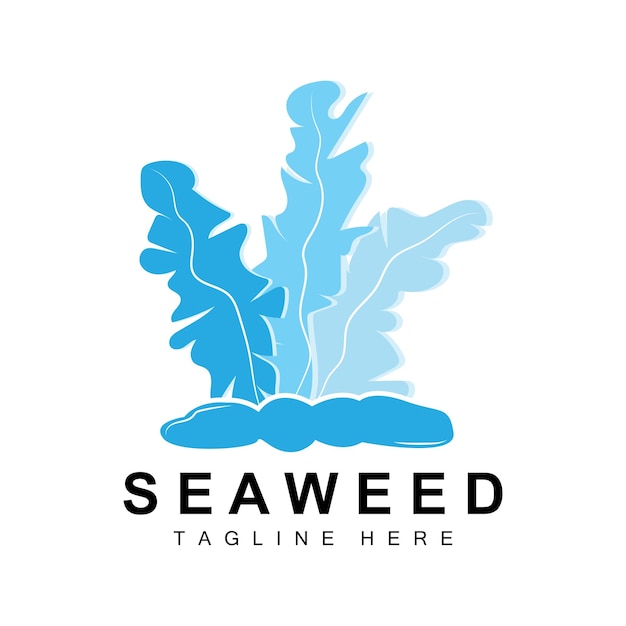 Seaweed Logo Design Underwater Plant Illustration Cosmetics And Food Ingredients