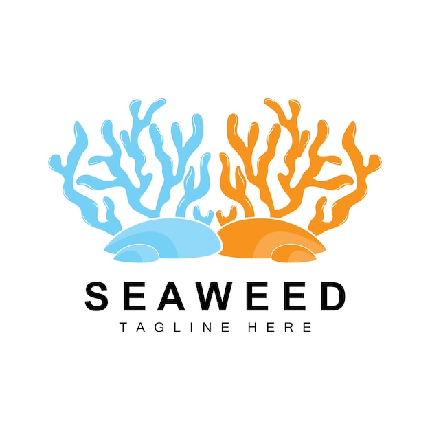 Seaweed Logo Design Underwater Plant Illustration Cosmetics And Food Ingredients