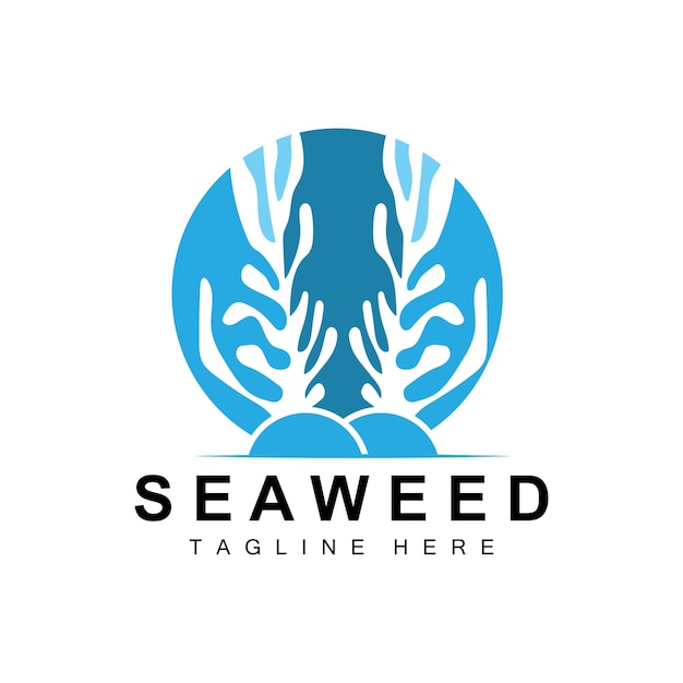 Seaweed Logo Design Underwater Plant Illustration Cosmetics And Food Ingredients