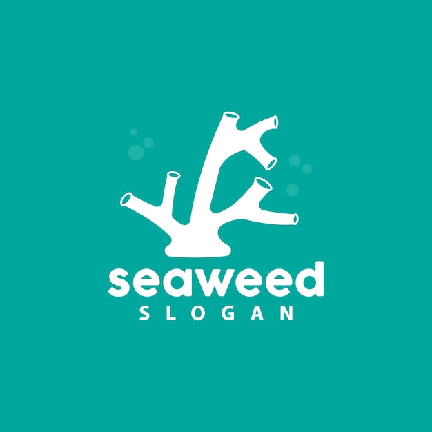 Seaweed Logo Underwater Plant Vector Simple Leaf Design Illustration Template Symbol Icon