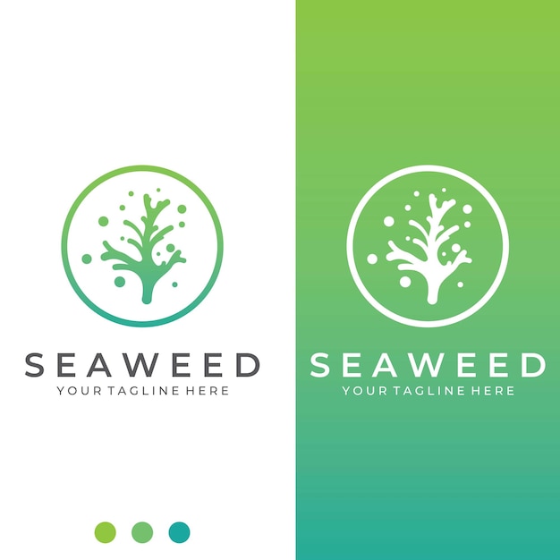 Seaweed logo with template illustration vector design