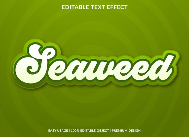 seaweed text effect template use for business logo and brand