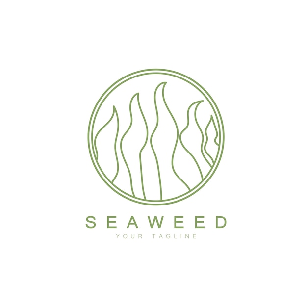 Seaweed vector logo icon illustration designincludes seafoodnatural productsfloristecologywelln