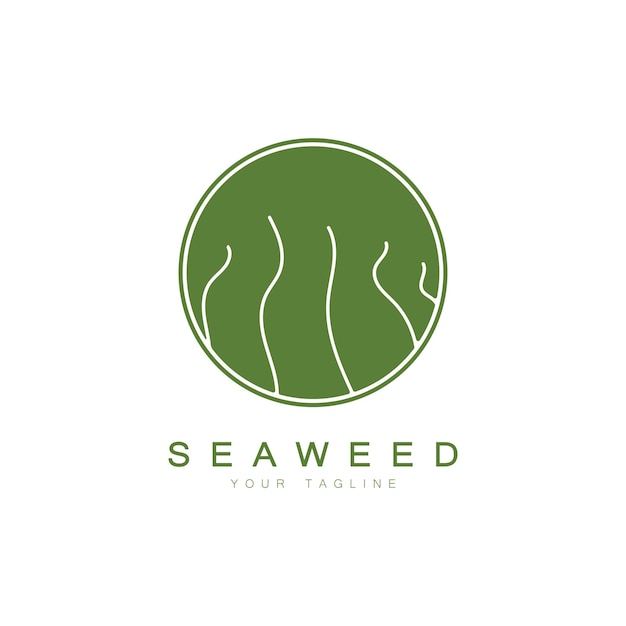 Seaweed vector logo icon illustration designincludes seafoodnatural productsfloristecologywelln