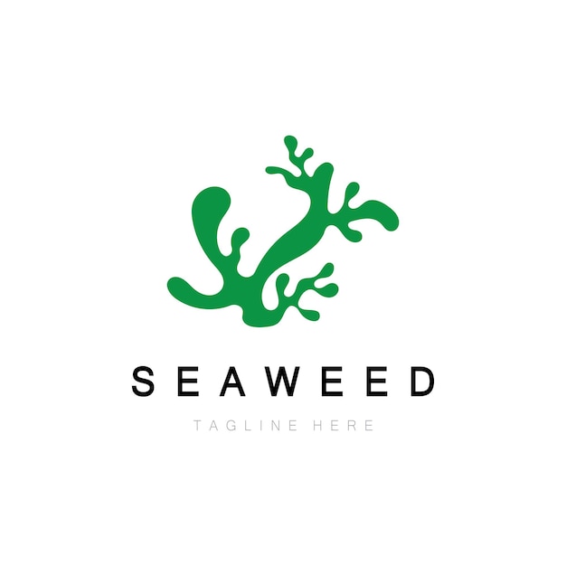 Seaweed vector logo icon illustration designincludes seafoodnatural productsfloristecologywellness